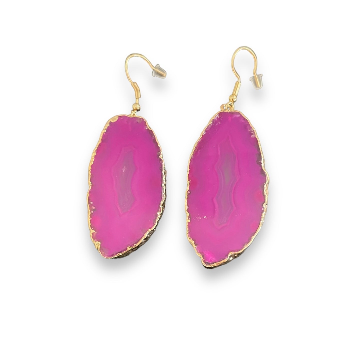 Pink agate earrings