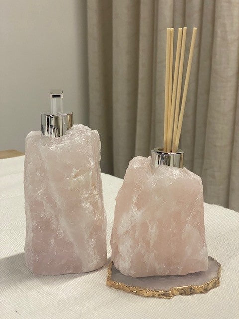 Rose quartz soap dispenser