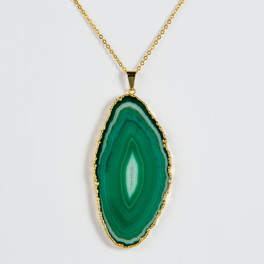 Necklace Green Agate Gold