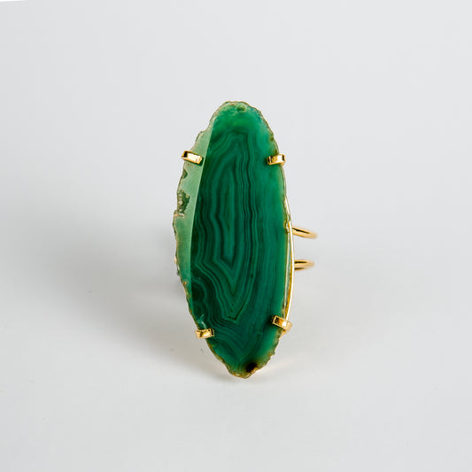 Ring Saudade Green Agate