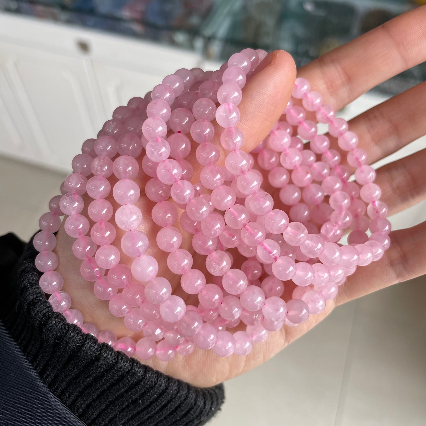 Bracelet natural gemstone rose quartz