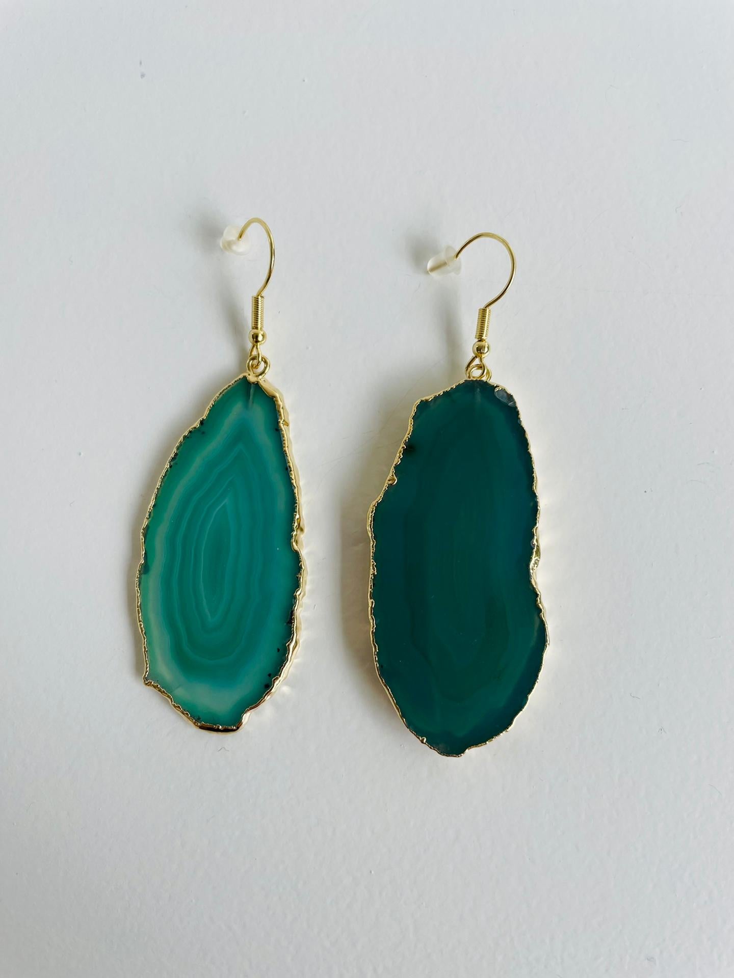 Green agate earrings