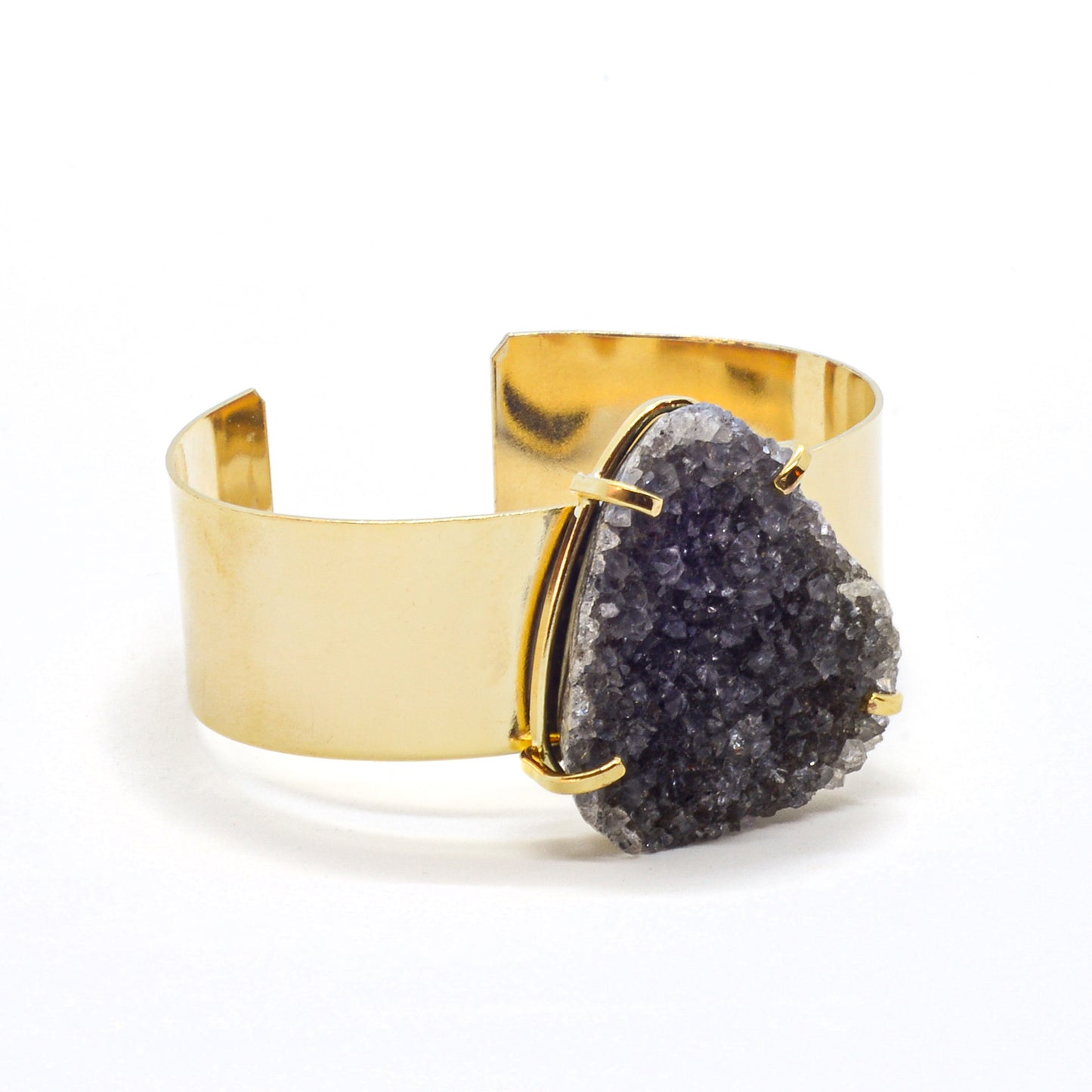 Armband gouden manchet druzy zwart grijs