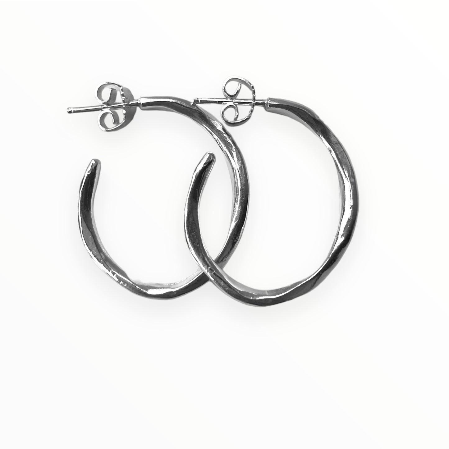 Organic hoops klein zilver