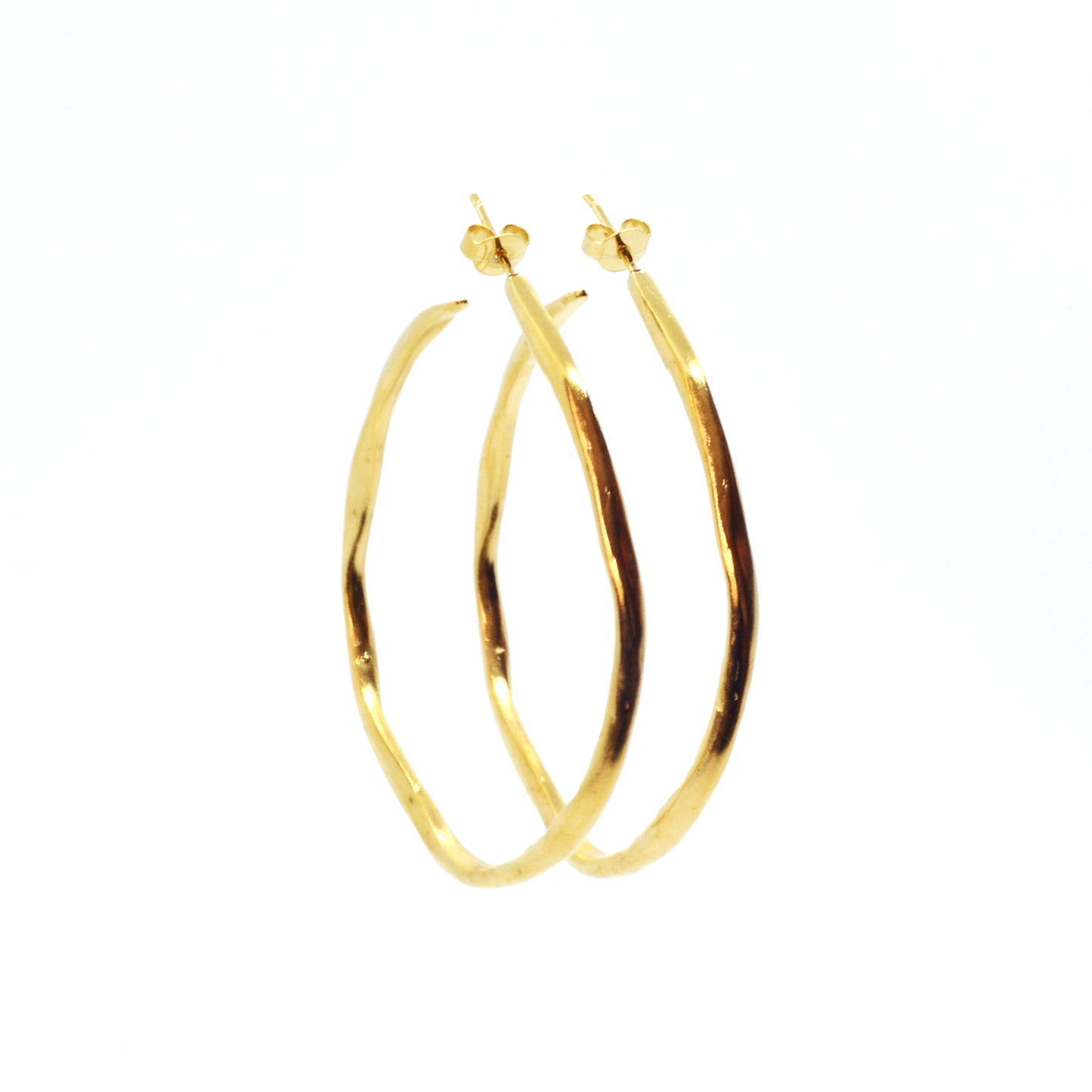 Large organic hoops gold