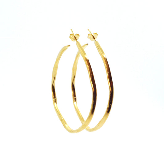 Large Organic Hoops Golden