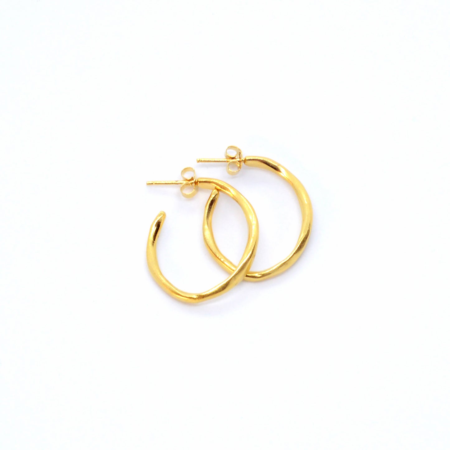 Small Organic Hoops Golden