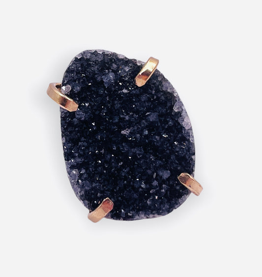 Ring Amarzão Black Druzy Gold