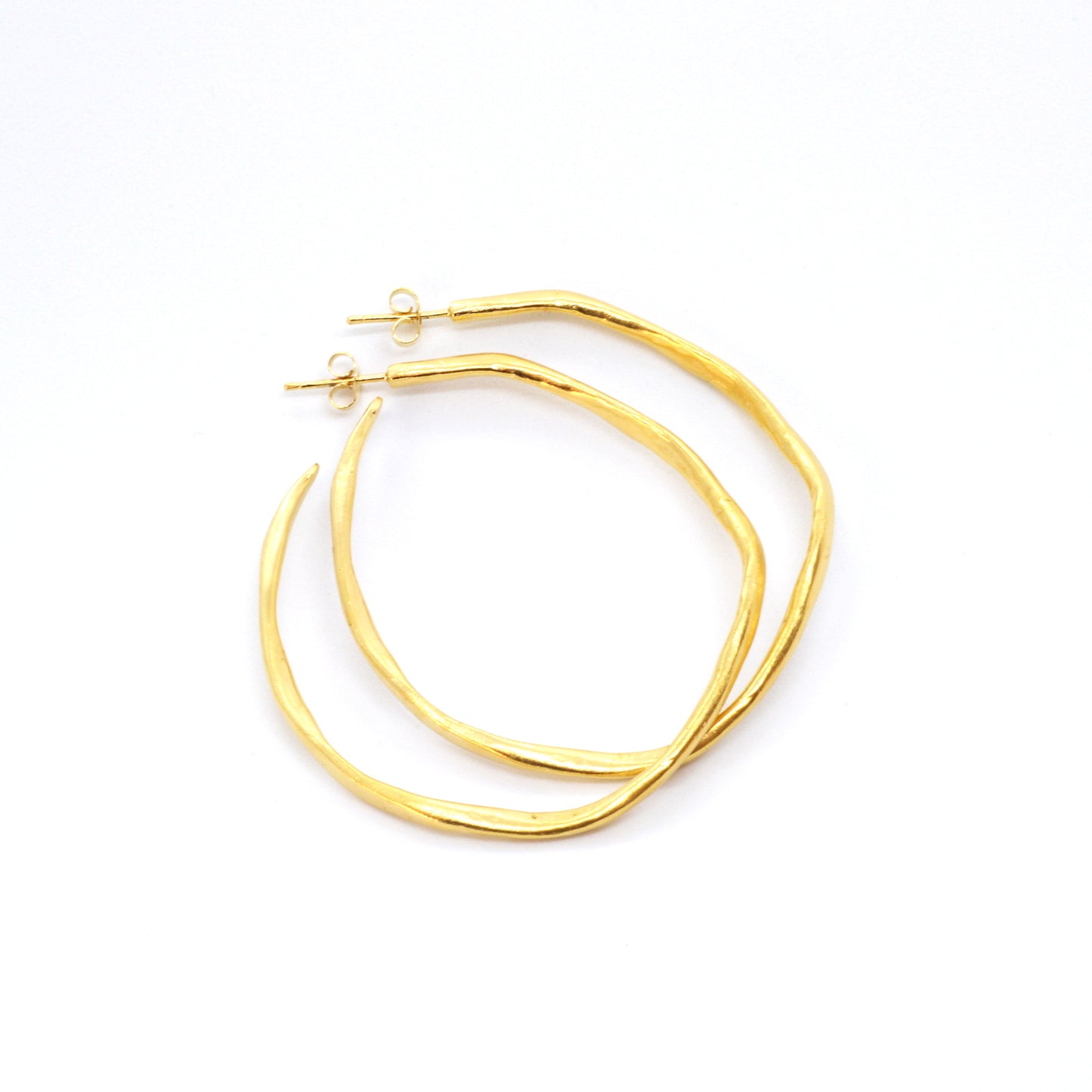 Large organic hoops gold