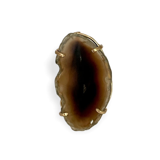 Ring Saudade Natural Brown Agate