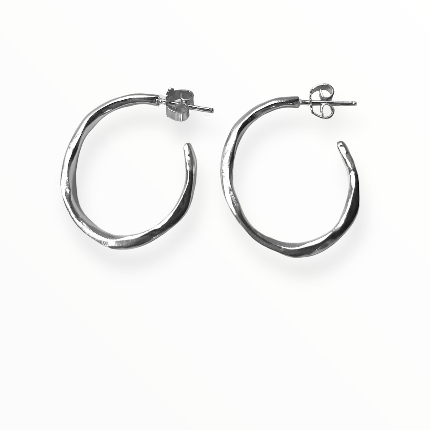 Organic hoops klein zilver