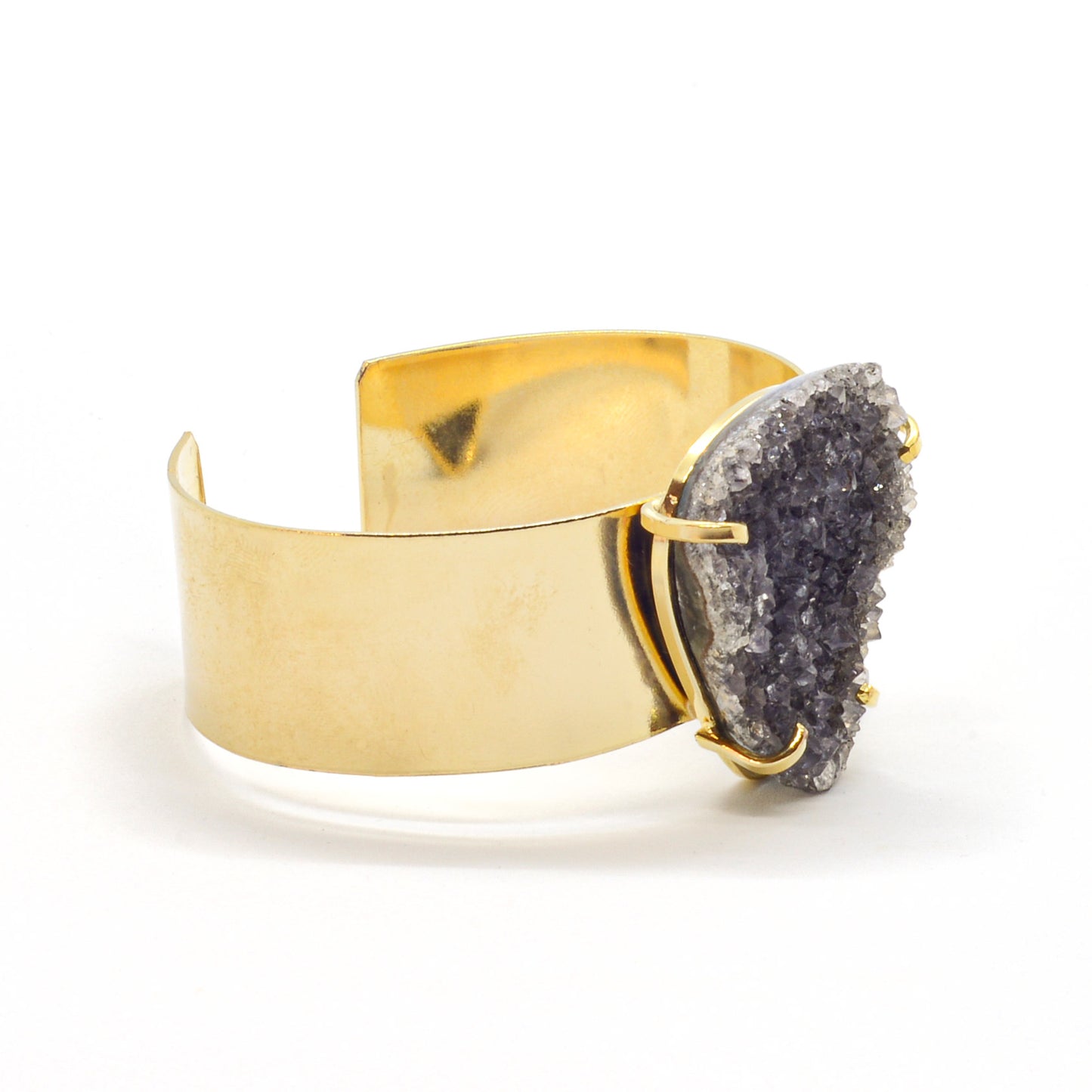 Armband gouden manchet druzy zwart grijs