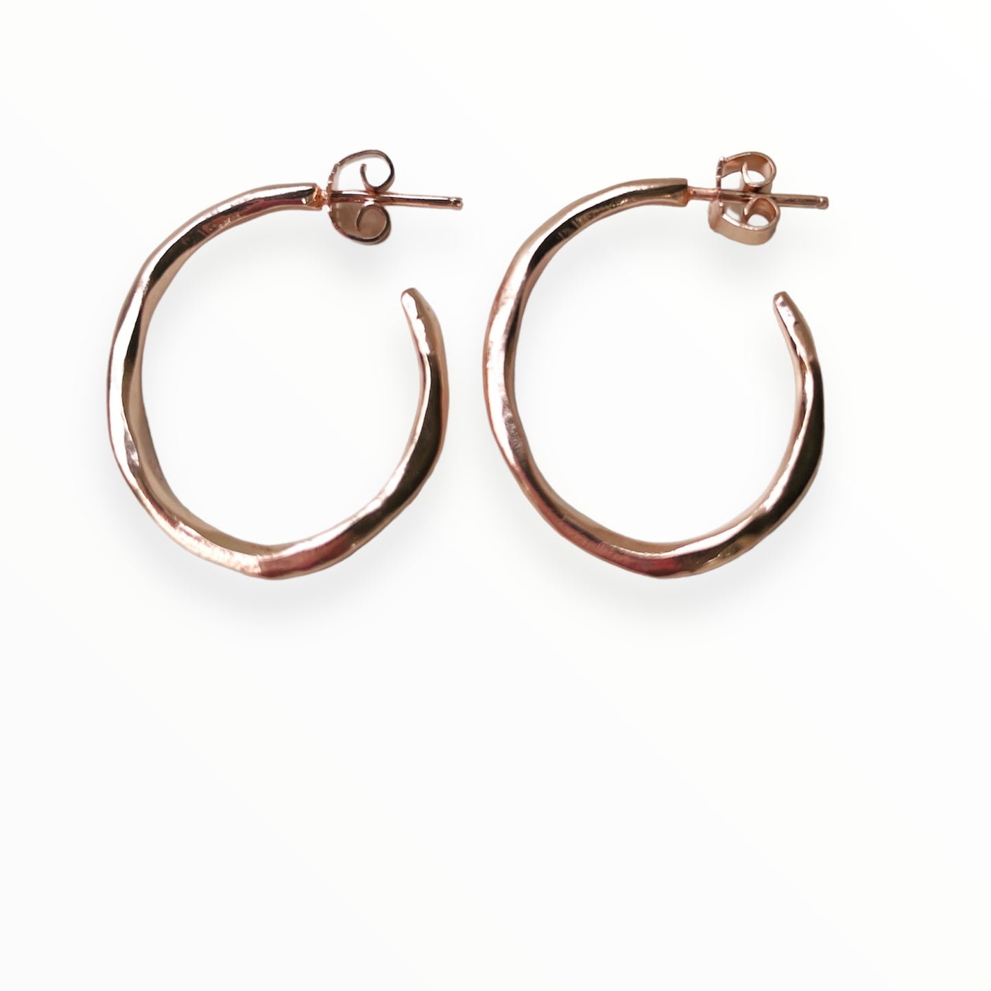 Small Organic Hoops Rose Gold